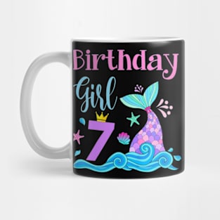 Kids Mermaid Girls 7Th Birthday 7 Years Old Mermazing Party Mug